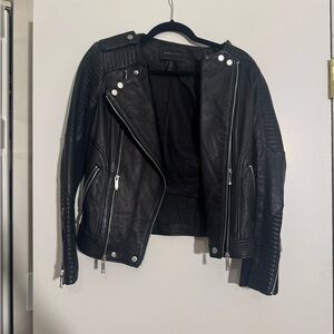 BCBGMaxAzria Black Leather Moto Jacket